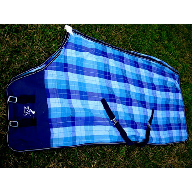 Horse Cotton Sheet Blanket Rug Summer Spring Blue 5304